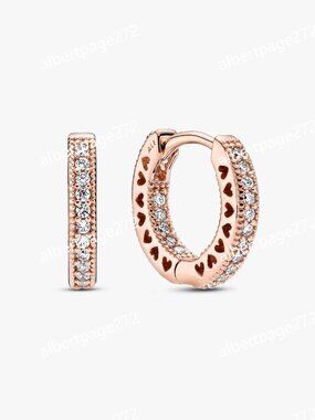 Pavé Heart Hoop Earrings